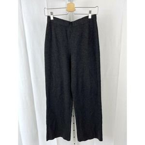 ST. JOHN Santana Knit Pants High Waist Wide Leg Gray USA Size 4
